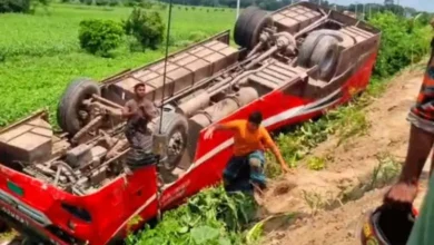 ফরিদপুরের ভাঙ্গায় বাস খাদে পড়ে আহত অন্তত ২০ যাত্রী