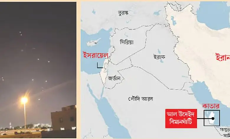 ইরান-ইসরায়েল সংঘাতের মধ্যেই মার্কিন ঘাঁটিতে ইরানের ক্ষেপণাস্ত্র হামলা