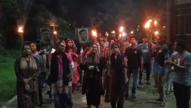 শাহজালাল বিশ্ববিদ্যালয়ে ধর্ষণে জড়িতদের ছাত্রত্ব বাতিলের দাবিতে মশাল মিছিল