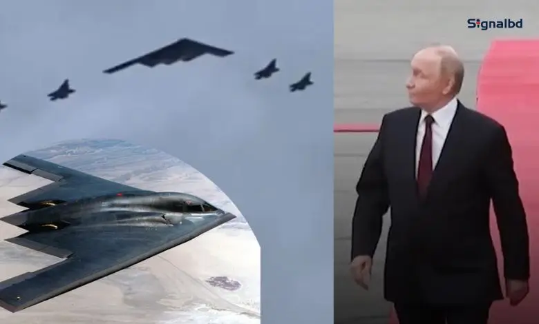 যুক্তরাষ্ট্রের বি-২ বোমারু বিমান উড়ে গেল পুতিনের মাথার ওপর শক্তি প্রদর্শন