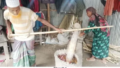 গরু নেই, তাই ৩৫ বছর ধরে বুক দিয়ে ঘানি টানছেন মোস্তাকিন