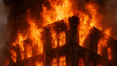 মোহাম্মদপুরে একটি ভবনে আগুন