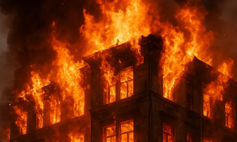 মোহাম্মদপুরে একটি ভবনে আগুন