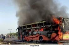 চলন্ত বাসে ভয়াবহ আগুন: রাজস্থানে পুড়ে ছাই ২০ যাত্রী, আহত ১৫