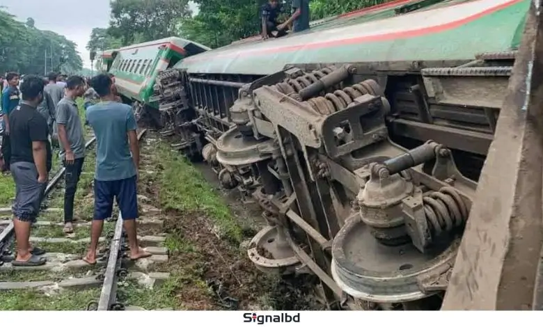 উদয়ন এক্সপ্রেস লাইনচ্যুত: সিলেট-ঢাকা রেল যোগাযোগ বন্ধ