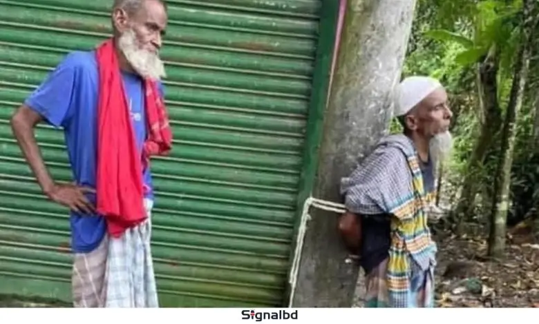 কুমিল্লায় সুদ দিতে না পারায় বৃদ্ধকে বিদ্যুতের খুঁটিতে বেঁধে নির্যাতন