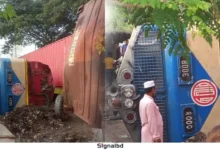 মালবাহী ট্রেনে ট্রাকের ধাক্কা, লাইনচ্যুত ইঞ্জিনে স্থবির ট্রেন চলাচল