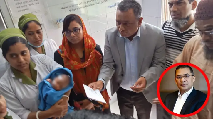 খুলনা মেডিকেলে পরিত্যক্ত নবজাতকের পাশে তারেক রহমান