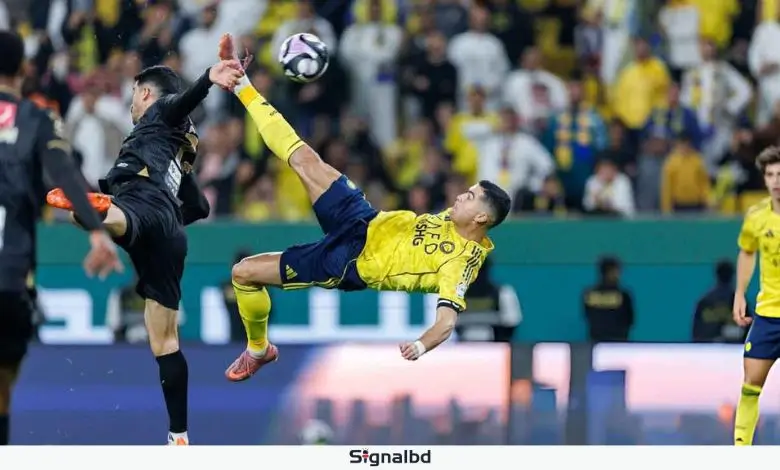 চোখধাঁধানো বাইসাইকেল কিকে ‘বুড়ো’ রোনালদোর জাদু