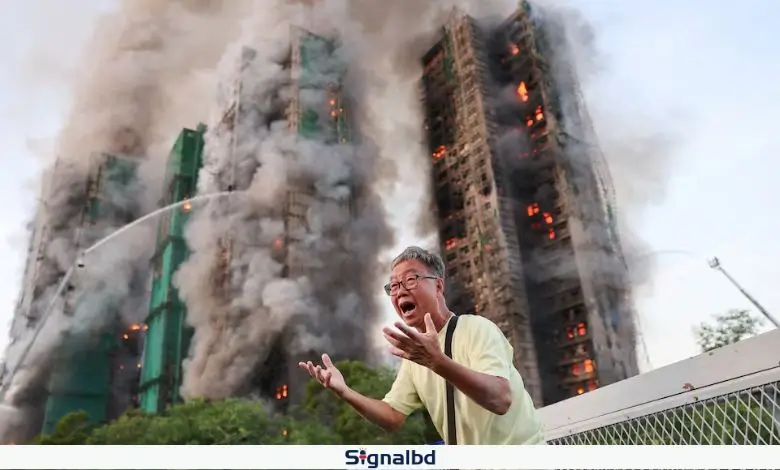 হংকং অগ্নিকাণ্ড: ১৮ ঘণ্টা পরও আগুন, মৃতের সংখ্যা ৪৪