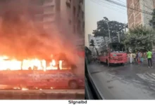 রাজধানীতে দুই বাসে আগুন: আতঙ্কে সাধারণ মানুষ
