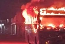 ময়মনসিংহে চলন্ত বাসে আগুন, পুড়ে চালকের মর্মান্তিক মৃত্যু