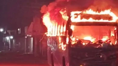 ময়মনসিংহে চলন্ত বাসে আগুন, পুড়ে চালকের মর্মান্তিক মৃত্যু